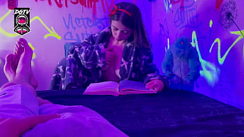 Preview 1 of Busty Hairy Compilation - I touch my cock while my stepsister reads a book,  she realizes she can&#039_t stand it and she sucks my cock... I cum twice - FULL VID ON SHEER