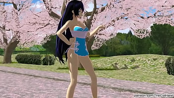 Preview 1 of Korean Massange - Girls - Small Blue Dress Strip No Panty