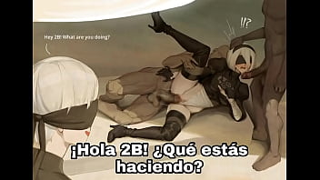 Preview 1 of Old Puti - ( NIER AUTOMATA ) 2B ES FOLLADA POR DOS HOMBRES,  DICIENDO QUE COMO ES EL SEXO ENTRE EL HOMBRE Y LA MUJER .. SIN PENSARLO LA TOMAN Y LE DEMUESTRA EL VERDADERO SEXO. SUB ESPA&Ntilde_OL