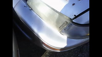 Preview 1 of Webcam Nerd Door - Pissing between two cars