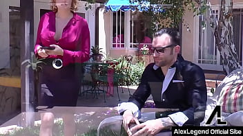 Preview 2 of Kelly Madison Jerk Off Cum - French Alex Legend Fucks The Realtor Krissy Lynn At The Backyard!