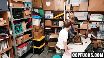 Preview 1 of Models Dp Xxx Fuck - Tiny Shoplifting Guy Getting Fucked by Two Black Mall Officers - Copfucks