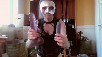 Preview 2 of Jasmin Puller - Sissyboy Oznob shows his sex toys