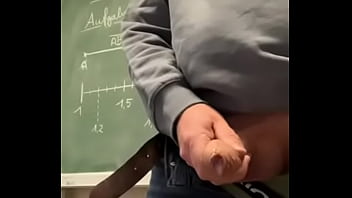 Preview 4 of Squrit Milf - Maths teacher jerking off in classroom during break