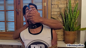 Preview 3 of Kanoranalcom - Fito Torres tied up and gagged by Jerri Gomes&#039_ first meeting - Gag test | PREVIEW