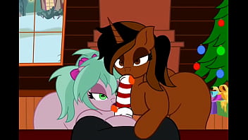 Preview 2 of Cozy Sofa Pussy Slave Relax - Mlp oc Dylina &amp_ friend gives a stallion a special Christmas gift