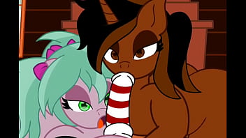 Preview 1 of Cozy Sofa Pussy Slave Relax - Mlp oc Dylina &amp_ friend gives a stallion a special Christmas gift