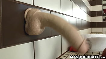 Preview 3 of Alba Cocky - Manuel Deboxer stuffs big dildo in his ass while jerking off