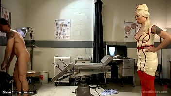 Preview 2 of Vids Pornblastcity Videos - Nurse in stockings pegging patient
