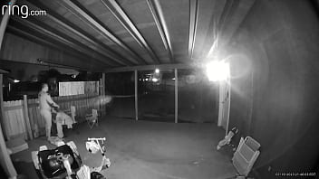 Preview 2 of Polisi Memek - Wife sucks and fucks on ring camera while gate opens and she gets fucked from the back for anyone to watch