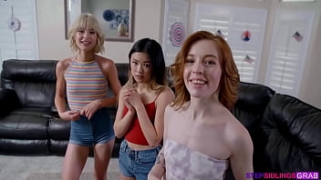 Preview 1 of Old Men Sex Valentine Nappi - Jessie Saint,  Lulu Chu,  Madi Collins Fun Sized Stepsisters Get Fucked