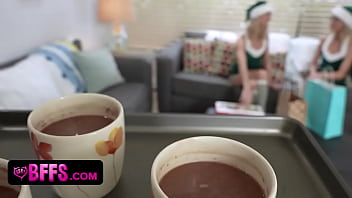 Preview 2 of Bbw Mom Twerking - BFFS - Sexy Blonde Girls In Tiny Elf Costumes Having Pre Christmas Party With Horny Dude