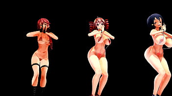 Preview 2 of Black Shrmale - four girls with big tits dancing