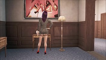 Preview 1 of Lady Fake Tits Lips - Fallout 4 Strip Secretary Fashion