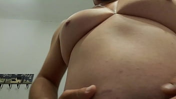 Preview 2 of Madura Mexicans - WOW,  this fucker has HUGE TITS. Masturbating. See my other videos.