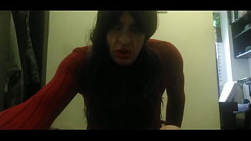 Preview 1 of Hung Shemale Spitting Man - Hike it up