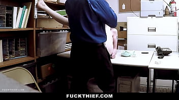 Preview 4 of Fifteen Year Girl And Man Saxy - Officer Demands the Teen to Suck His Cock to Be Able to Leave the Store - Fuckthief