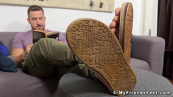 Preview 1 of Chubby Amateur Hairy Pussy - Handsome muscular hunk Chris shows off his delicious feet