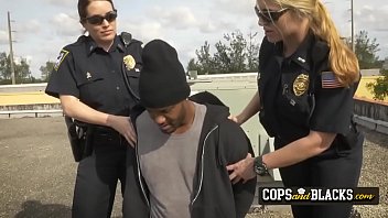 Preview 2 of Nadir Sax - Brunette MILF is riding a huge black dick in public while on patrol!