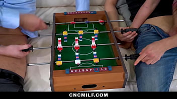 Preview 2 of Boy Dropbox - Stepfamily having a special foosball game and have freeuse sex - Cncmilf