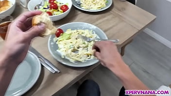 Preview 2 of Wall Hope - Stepgrandma takes her stepgrandsons dick as he eats his breakfast