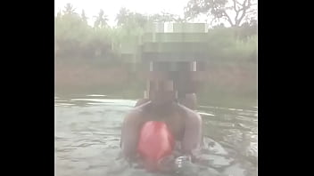 Preview 4 of Brazzer Step Sis - Indian village desi aunty Topless Outdoor Bath with  shakshi
