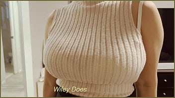 Preview 1 of Lun Cuo - Taking of my shirt with my big tits after work