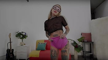 Preview 1 of Rzynlozvk - Beautiful Round Tattooed Butt and Puffy Cameltoe Petite Ink Babe!
