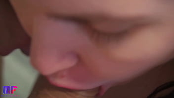 Preview 3 of Curvy Hairy Lesbians Teen - Close up amateur blowjob,  dripping cum