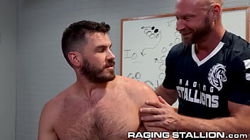 Preview 1 of Myanmar Porn Teen Xxx - Handsome Jock Fucks His Hunk Teammate  After The Game - RagingStallion