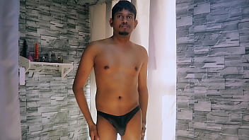 Preview 4 of Teacher Std Xxx - Black Men&#039_s Thong Try On Haul With Big Dick Don