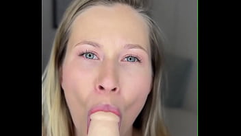 Preview 2 of Bf Sexxi Hd - Stella Cardo in blue lingerie sucks a dildo and jumps on it