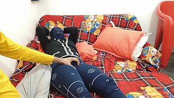 Preview 1 of Sleep In Moms Bed - Bouncing my girlfriend tits up n down armpit licking Desi young couples fucking