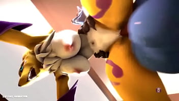 Preview 3 of Hard Double Fuck Girl Crying - yiff renamon refregada por Lucario