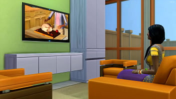 Preview 1 of Hairy Pussy Woman Pop - step Son enters the room in the middle of the day while she is taking a nap to have sex with her and make her pregnant - Indian