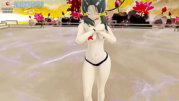 Preview 2 of Faty Massaging Sex - MMD - Videl - Belly dance