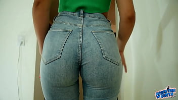 Preview 2 of Allaa - Most AMAZING ASS Teen in Tight Jeans and Thong. OMG!