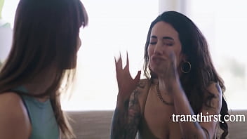 Preview 2 of Licking Man Gays Three Members - Stepmom Swings Other Way And Fucks Trans Stepdaughter