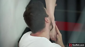 Preview 1 of Ateph Kegels - Big tits girlfriend fucking bf while getting her foot sucked