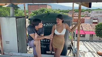 Preview 2 of Shadi Suhagratr - Mi timido vecino me da una rica cogida con su enorme pene en el techo de la casa a cambio de ayudarme con el arreglo del techo. hl