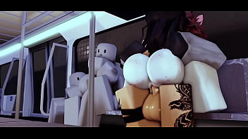 Preview 3 of Ass Fisting Training Extreem - Aciendolo en el tren con una emo y dos bots