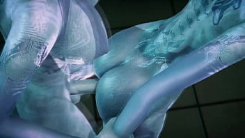 Preview 3 of About Nina Hartley - Halo Cortana Selfcest Blowjob and Sex - Futanari Porn