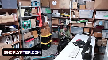 Preview 2 of Wj P - Asian Babe Jade Noir Caught Stealing And Punished By The Security Guard