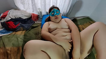 Preview 2 of Boobs Show Imo - Chubby big ass masturbates with an inflatable dildo for her man and loves being filmed