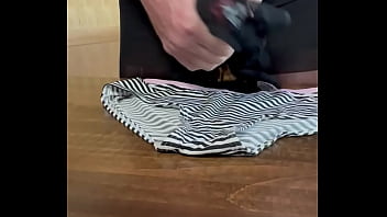 Preview 4 of Free Porn Videos To Watch Online - Pulling on her pantyhose and cum shot