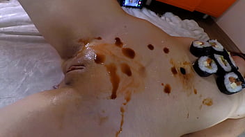 Preview 4 of Wife Extreme Group Sex - I EAT SUSHI WITH A NAKED GIRL!!!