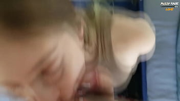 Preview 3 of Cuttie Cumshot - Отпуск Возбужденной Студентки в Поезде. Страстно Накинулась на мой Член и Получила Сперму на Лицо