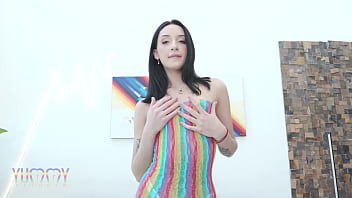 Preview 1 of Brazil Babe Porn - Yummy estudio welcomes super cute Russian teen Eva Tender to get assfucked by 3 big cocks with DP