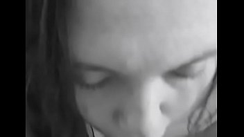 Preview 2 of Chubby Desi Ass - Dirty talking wife sucking cock in black and white and on her her knees swallowing a hot load