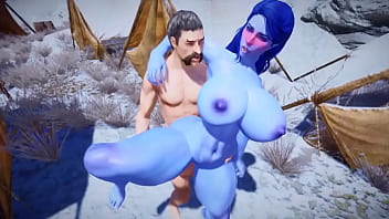 Preview 3 of Wwwteansop Liftar Sex - Sexy Blue Bimbo Elf Likes Huge Cocks